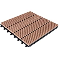 Deuba WPC baldosas de terraza azulejos de madera 30 x 30 cm balcón terraza piscina jardín